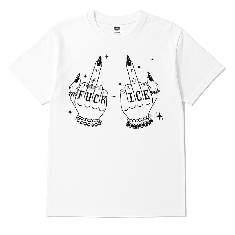 Middle Finger 'Fuck You' Funny T-Shirt – Gildan 5000 Crew Neck Tee (Black, New 2020)