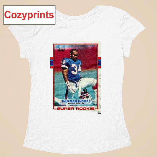 1989 Topps Football Thurman Thomas Bills T-shirt