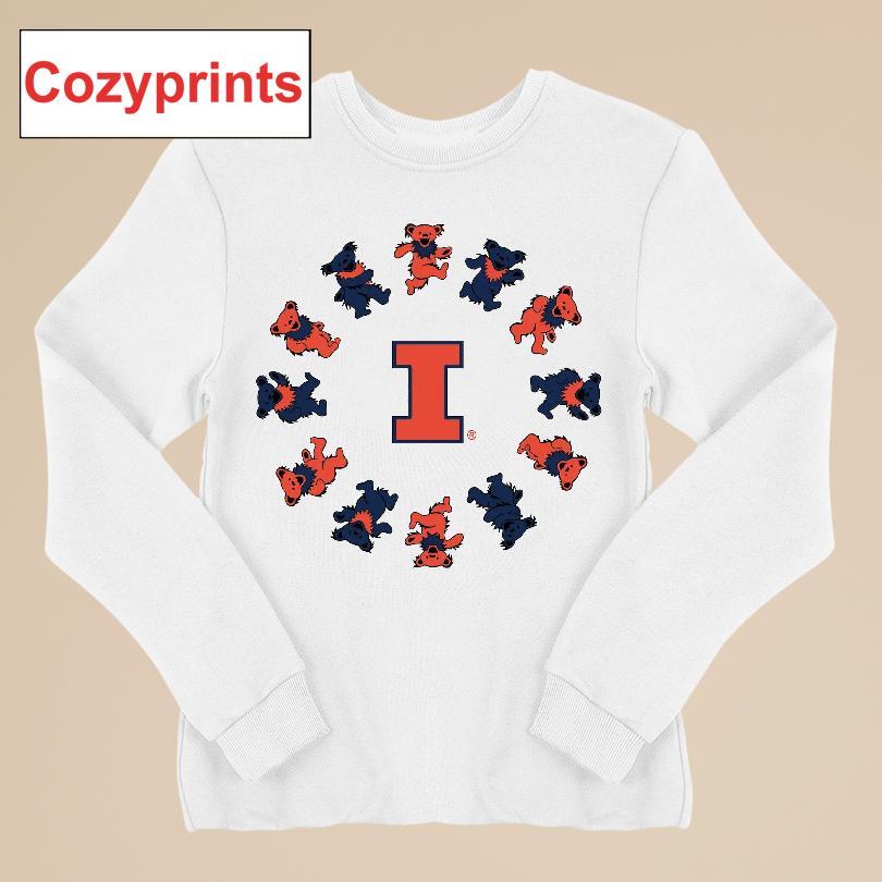 Illinois X Grateful Dead Circle Bears T-shirt