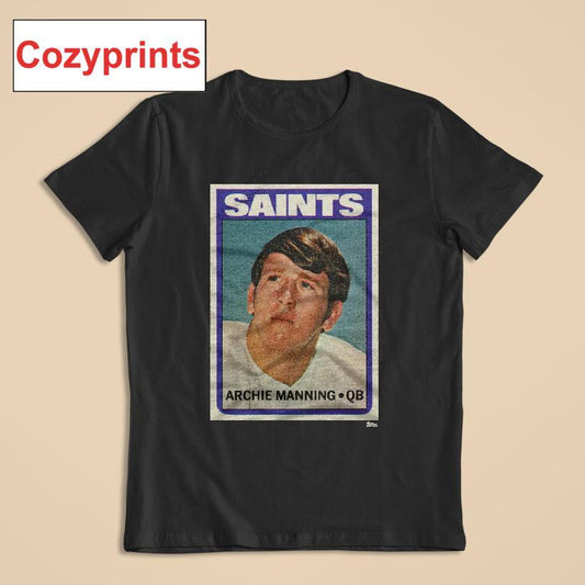 1972 Topps Football Archie Manning Saints T-shirt
