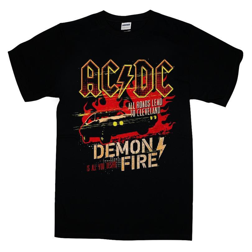 Ac/dc All Roads Lead To Cleveland Demon Fire Is All You Desire T-shirt