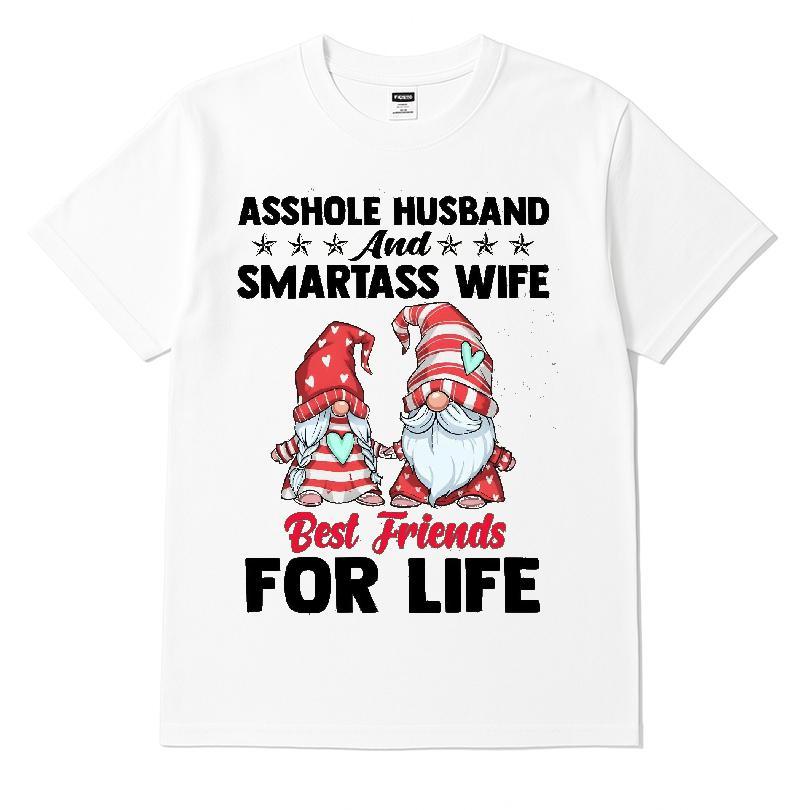 Asshole Husband And Smartass Wifi Santa Best Friends For Life Shirt