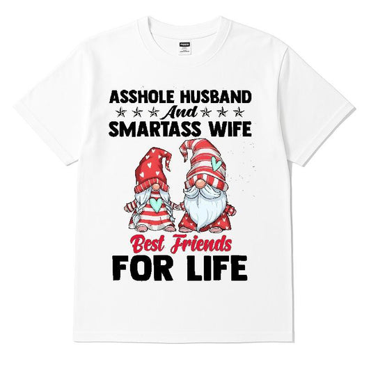 Asshole Husband And Smartass Wifi Santa Best Friends For Life Shirt