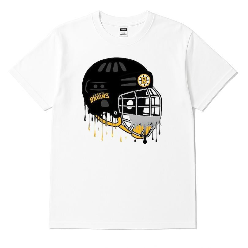Boston Bruins Hockey Helmet Graphic T-shirt