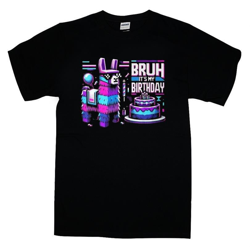 Bruh Its My Birthday Llama Pinata Boy Girl Family Party Bday Shirt