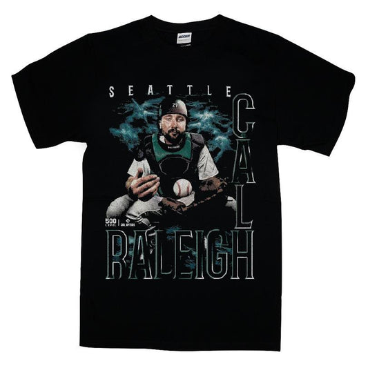 Cal Raleigh Seattle Grunge WHT T-shirt