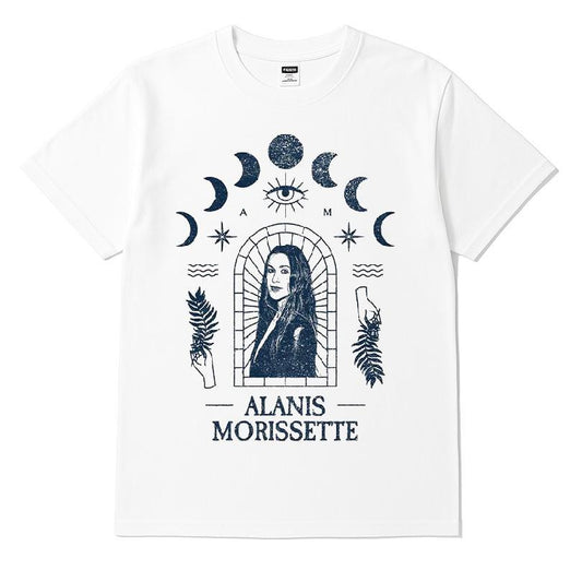 Celestial Featuring A Mystical Design With Alanis Morissette’s Name And Portrait T-shirt