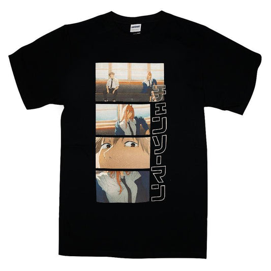 Chainsaw Man Power & Denji Train Panels T-shirt