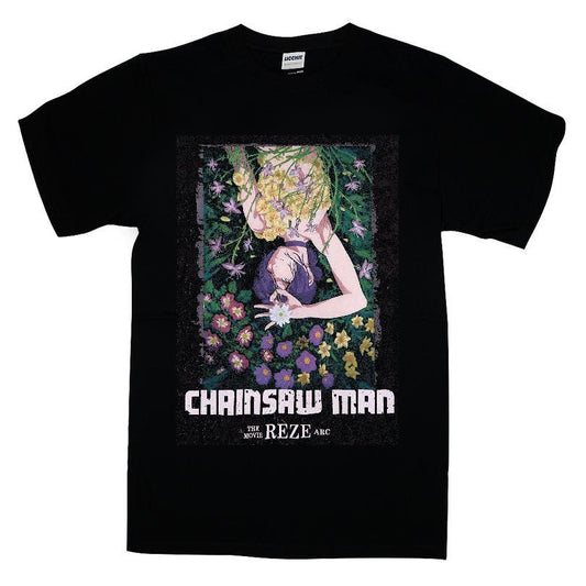 Chainsaw Man The Movie Reze Arc Flower Dark Wash T-shirt