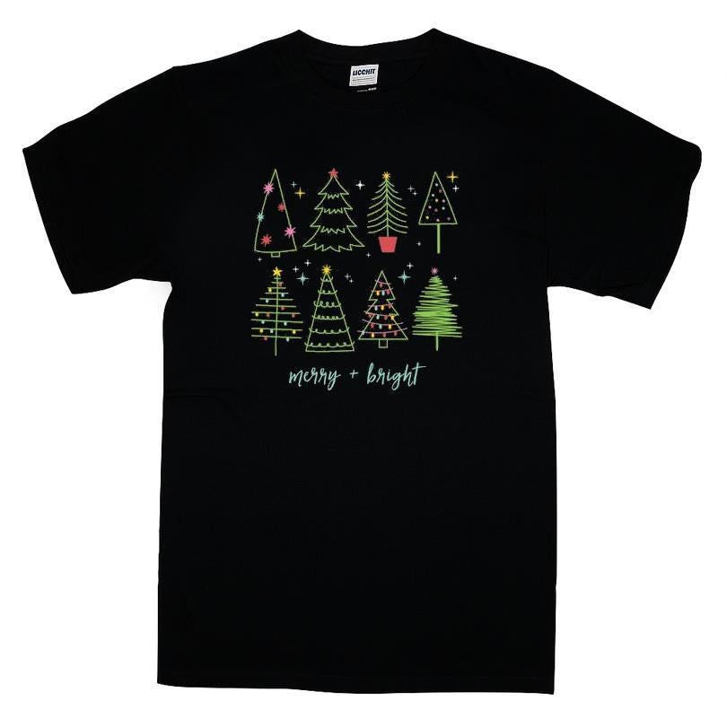 Christmas Trees Holiday Merry and Bright T-shirt