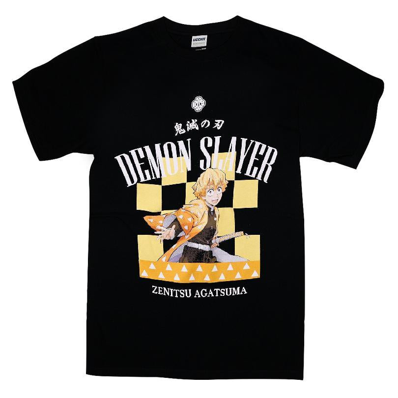 Demon Slayer Kimetsu No Yaiba Zenitsu Checkered T-shirt