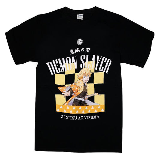 Demon Slayer Kimetsu No Yaiba Zenitsu Checkered T-shirt