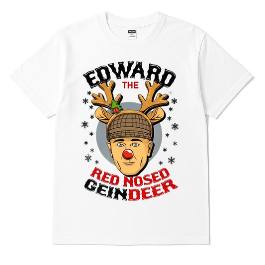 Edward The Red Nose Geindeer Ed Gein Christmas T-shirt