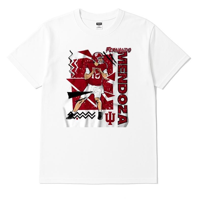 Fernando Mendoza  Indiana Hoosiers White Breakingt Football Football Caricature T-shirt