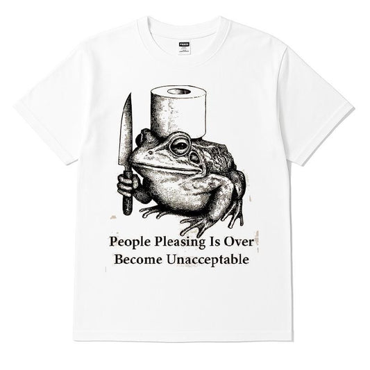 Frog With A Knife People Pleasing Is Over Become Unacceptable T-shirt