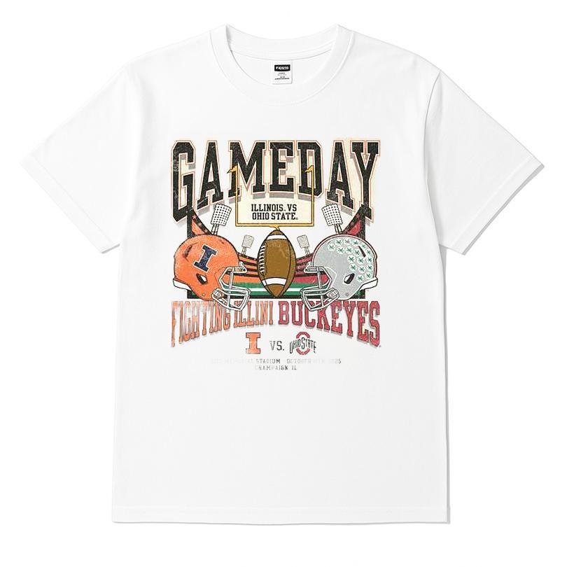 Gameday Illinois Fighting Illini Ivory Football Football Vs Ohio State Buckeyes T-shirt