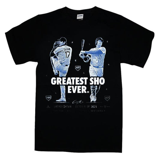 Greatest Sho Ever Shohei Ohtani Los Angeles Baseball 3 Home Runs 6 Shutout Innings 10 Strikeouts October 17, 2025 Mlbpa T-shirt