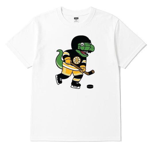 Hockeysaurus Boston Bruins T-shirt , Cute Dinosaur Ice Hockey Graphic Tee
