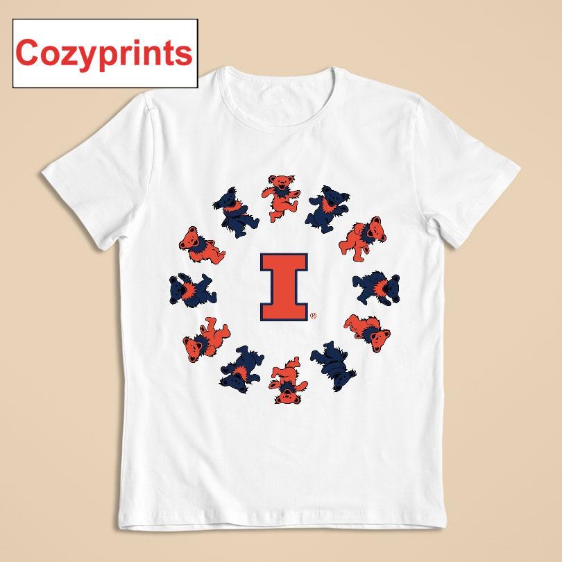 Illinois X Grateful Dead Circle Bears T-shirt