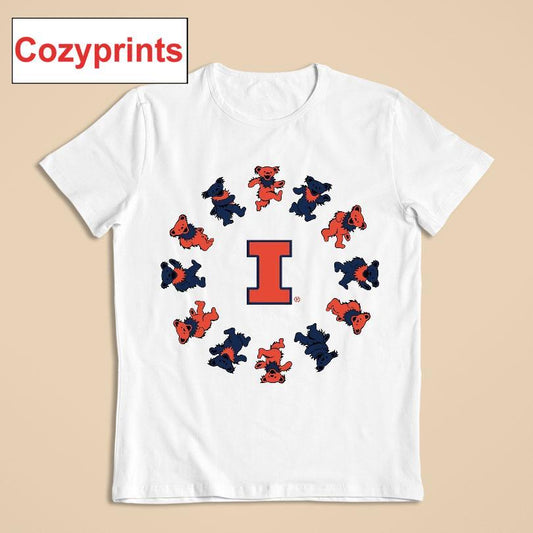 Illinois X Grateful Dead Circle Bears T-shirt