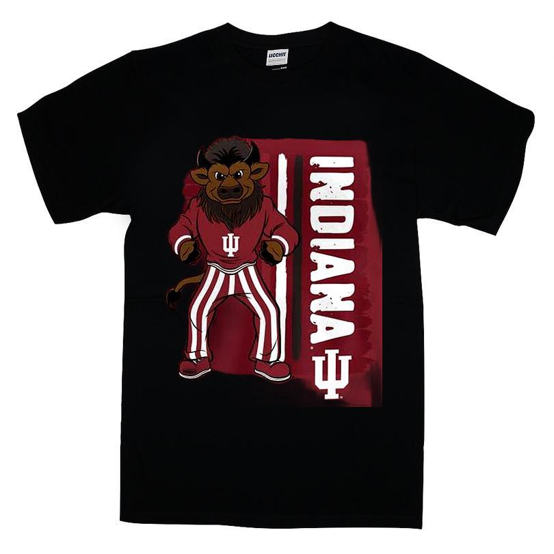 Indiana Hoosiers Rough Mascot Striped T-shirt