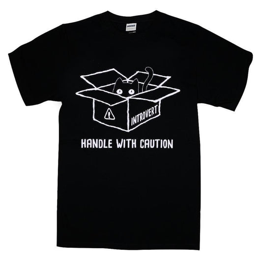 Introvert Cat Box Handle With Caution T-shirt
