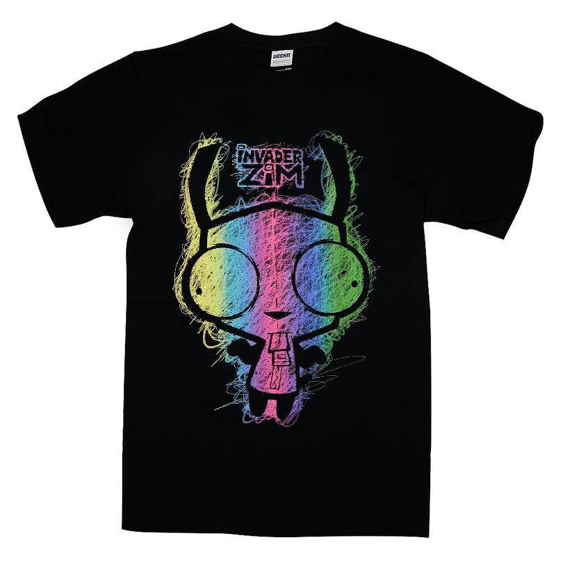 Invader Zim Gir Rainbow Scribble T-shirt