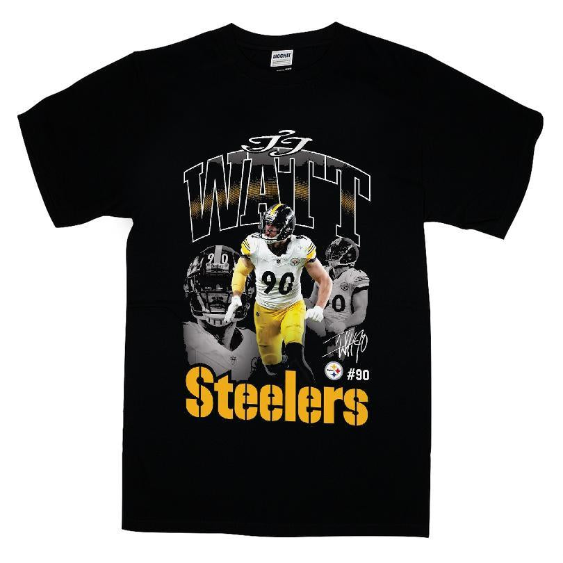 .J. Watt Notorious Pittsburgh Steelers NFL Team Triple Pic T-shirt