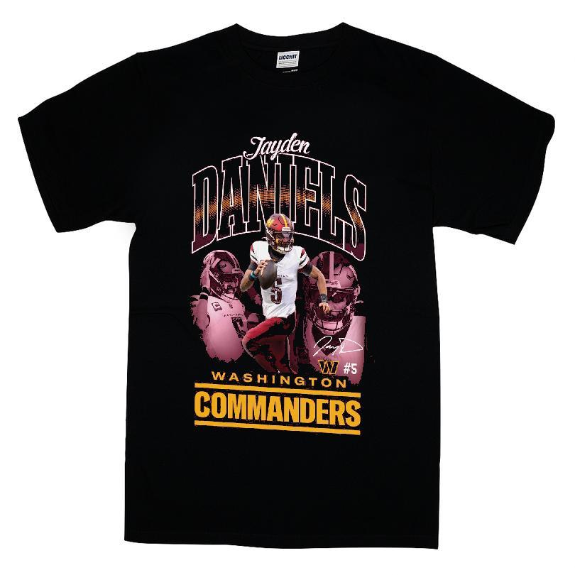 Jayden Daniels Washington Commanders Triple Pic T-shirt