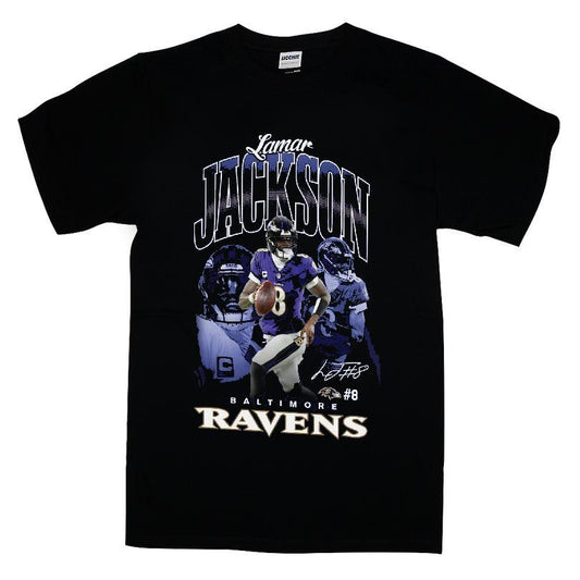 Lamar Jackson Baltimore Ravens Triple Pic T-shirt