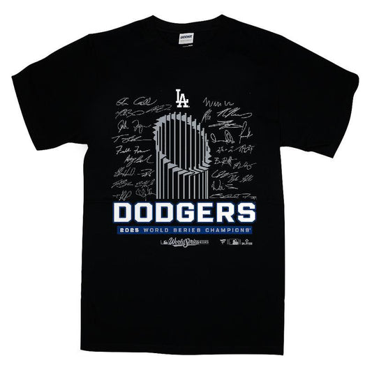 Los Angeles Dodgers 2025 World Series Champions Signature Roster T-shirt