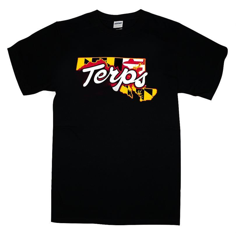 Maryland Terrapins Womens Local State Shape Ls T-shirt