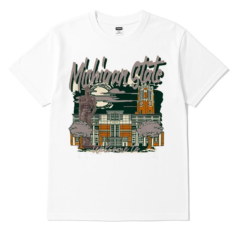 Michigan State Spartans East Lansing Hand-drawn Campus Stack T-shirt
