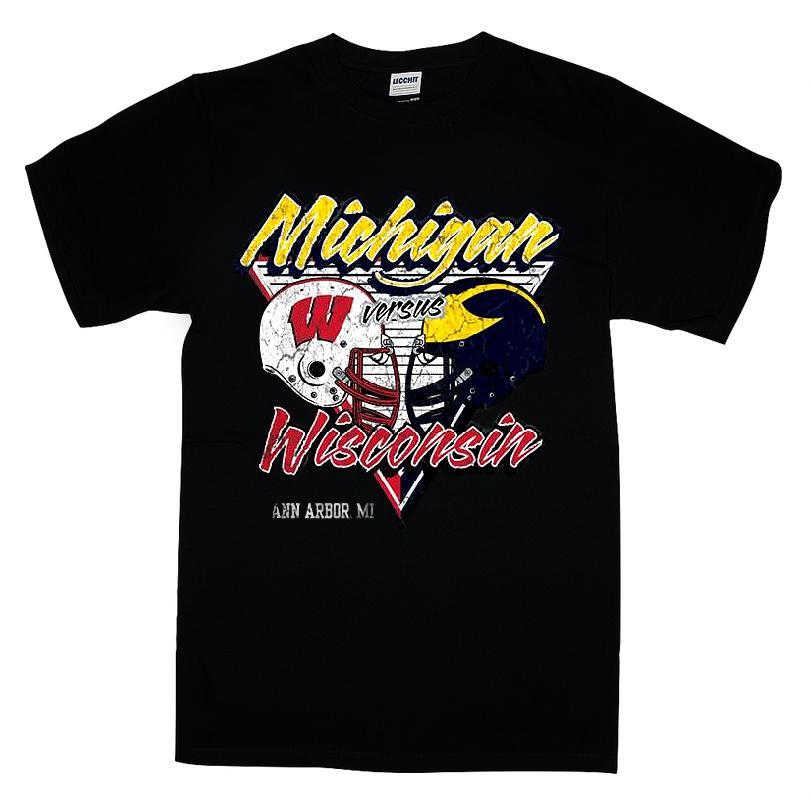 Michigan Wolverines Black Football Football Vs Wisconsin Badgers T-shirt