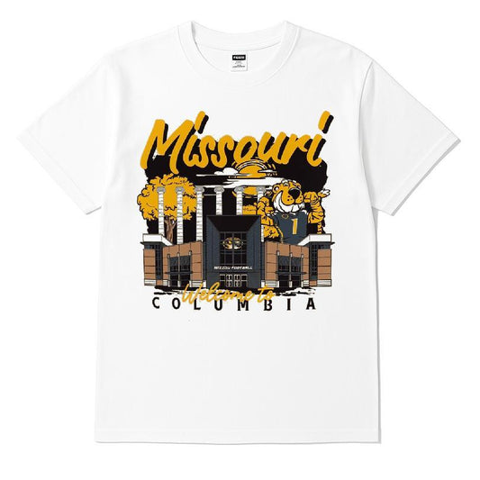 Missouri Tigers Welcome Columbia Hand-drawn Campus Stack T-shirt