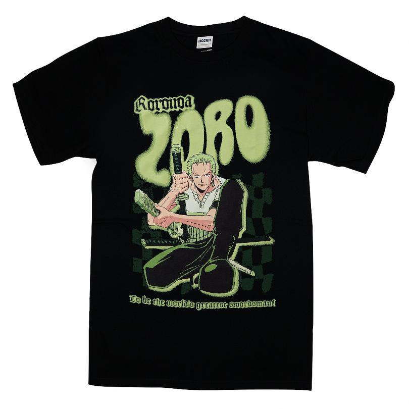One Piece Zoro Graffiti Checkered T-shirt