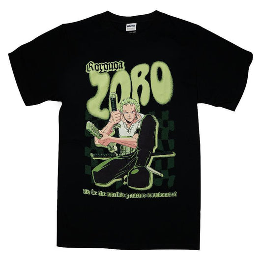 One Piece Zoro Graffiti Checkered T-shirt