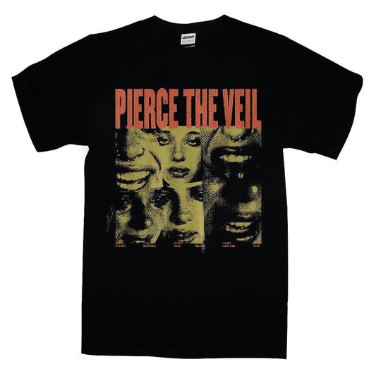 Pierce The Veil Faces Collage Boyfriend Fit Girls T-shirt
