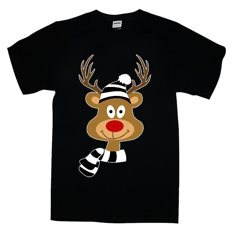 Rudolph The Red Nose Newcastle Fan Christmas T-shirt