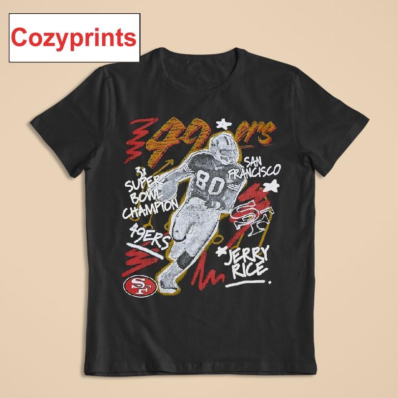 San Francisco 49ers Jerry Rice Mitchell & Ness Black Chalked Up Player Graphic Shirt