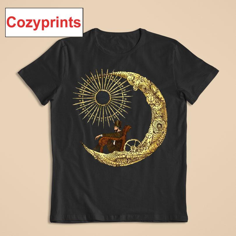 Steampunk Man On A Crescent Moon T-shirt