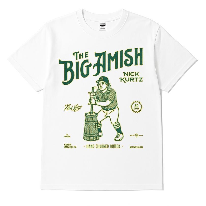 The Big Amish Nick Kurtz Hand-churned Butter Sacramento Las Vegas Oakland Baseball Mlbpa T-shirt