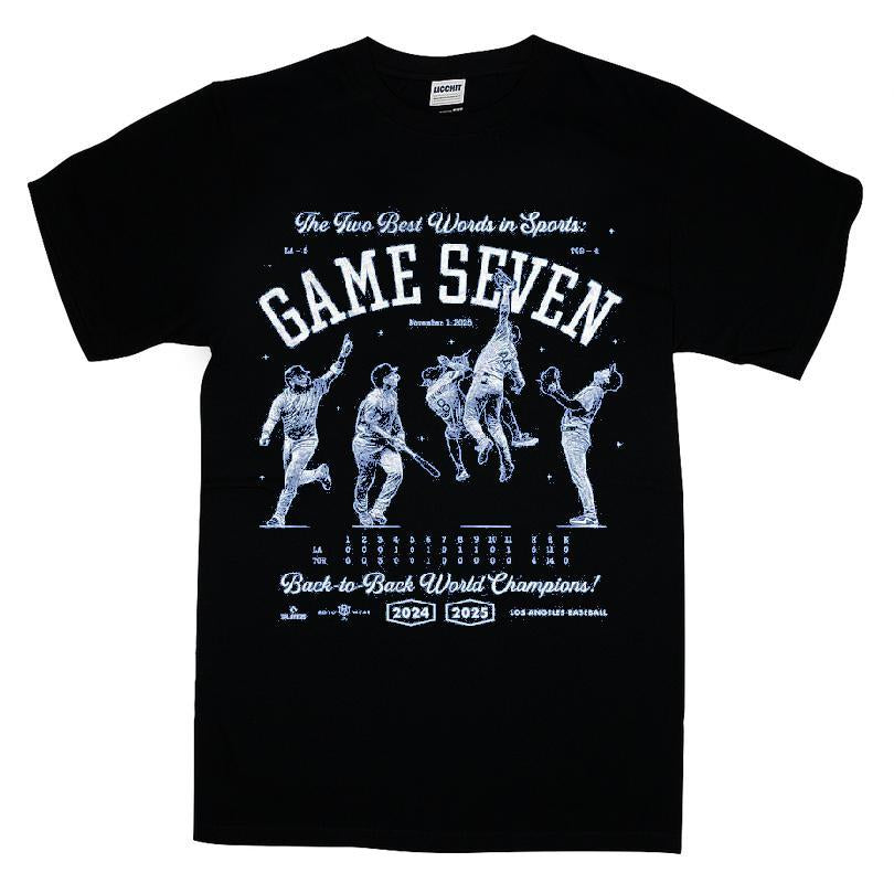 The Two Best Words In Sports Game Seven Los Angeles Baseball Back-to-back World Champions 2025 T-shirt