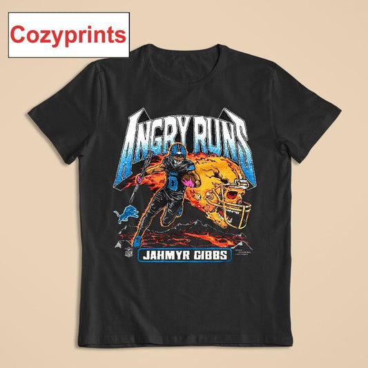 Youth Angry Runs 2025 Lions Jahmyr Gibbs T-Shirt