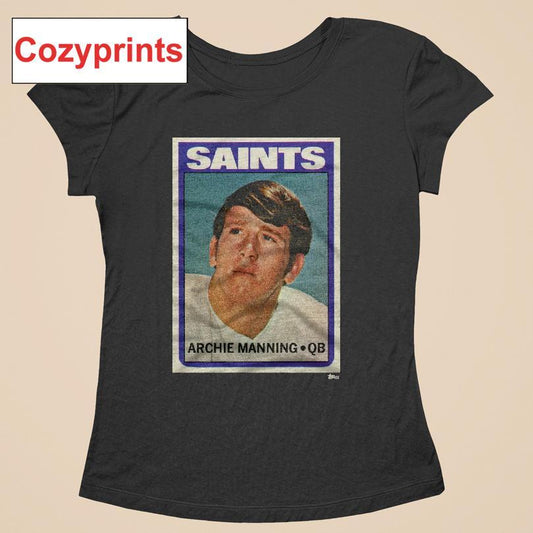 1972 Topps Football Archie Manning Saints T-shirt