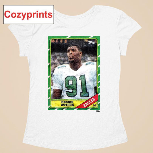 1986 Topps Football Reggie White Eagles T-shirt