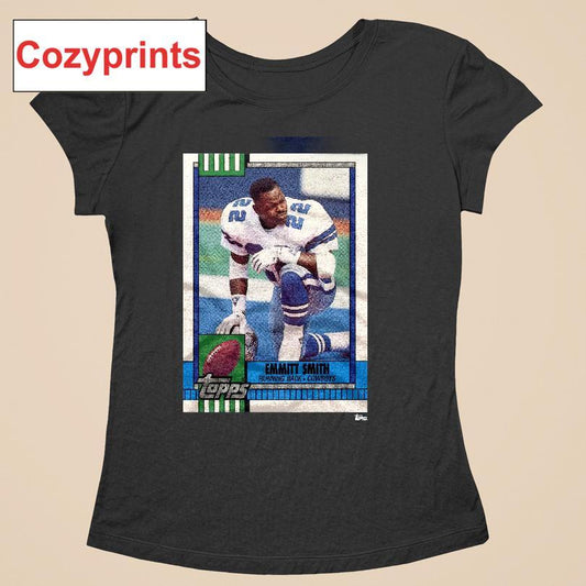 1990 Topps Football Emmitt Smith Cowboys T-shirt