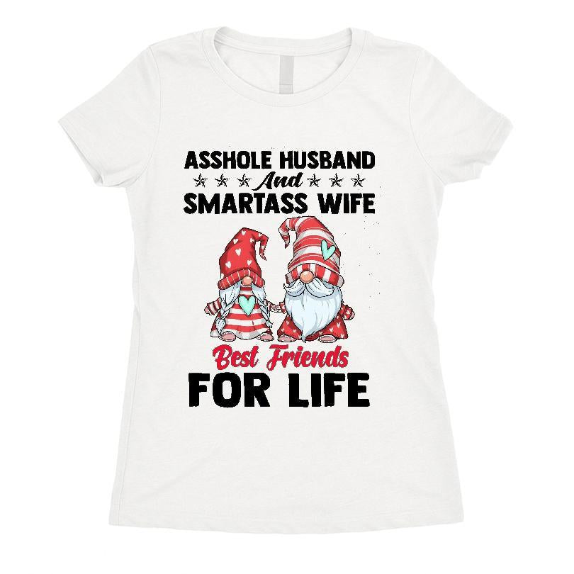 Asshole Husband And Smartass Wifi Santa Best Friends For Life Shirt