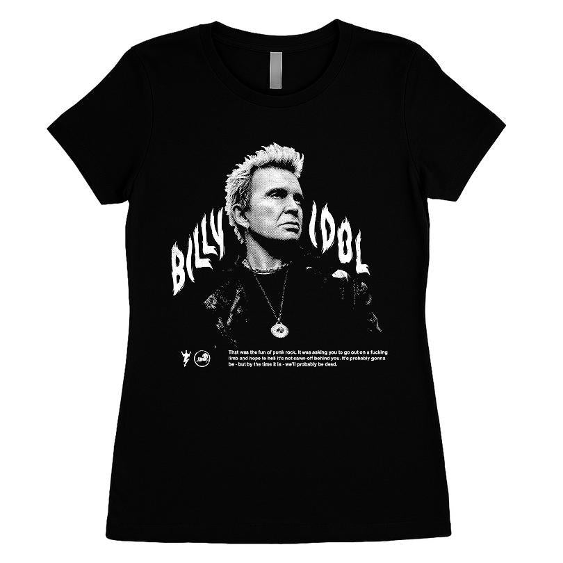 Billy Idol Flames Punk Quote T-shirt