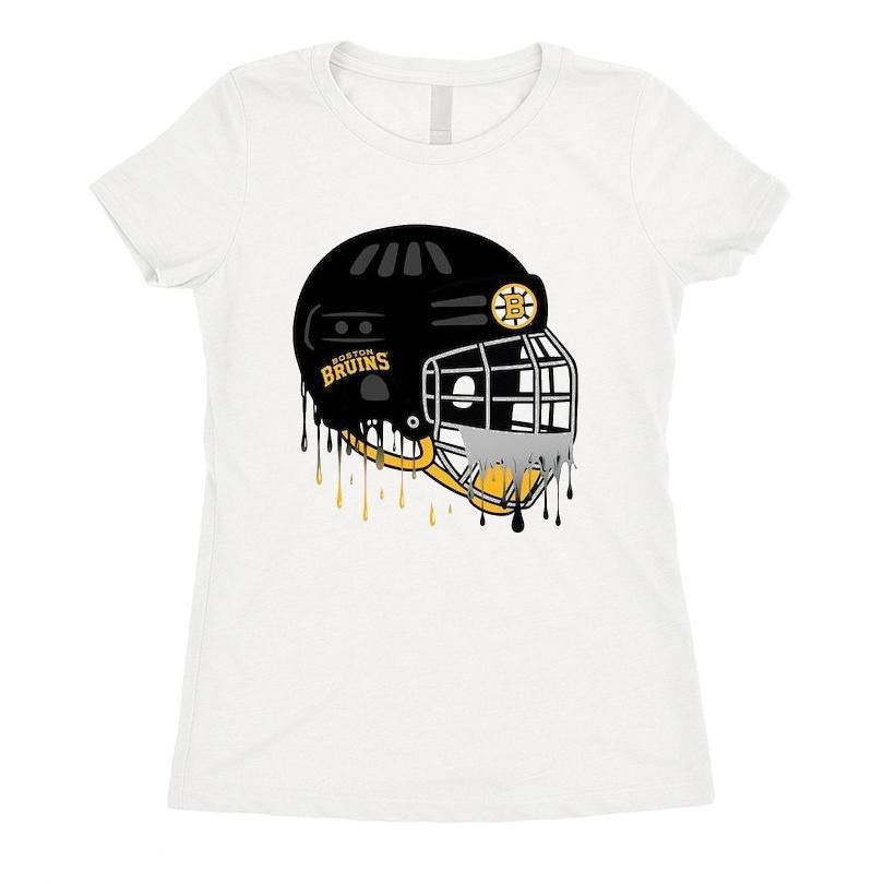 Boston Bruins Hockey Helmet Graphic T-shirt